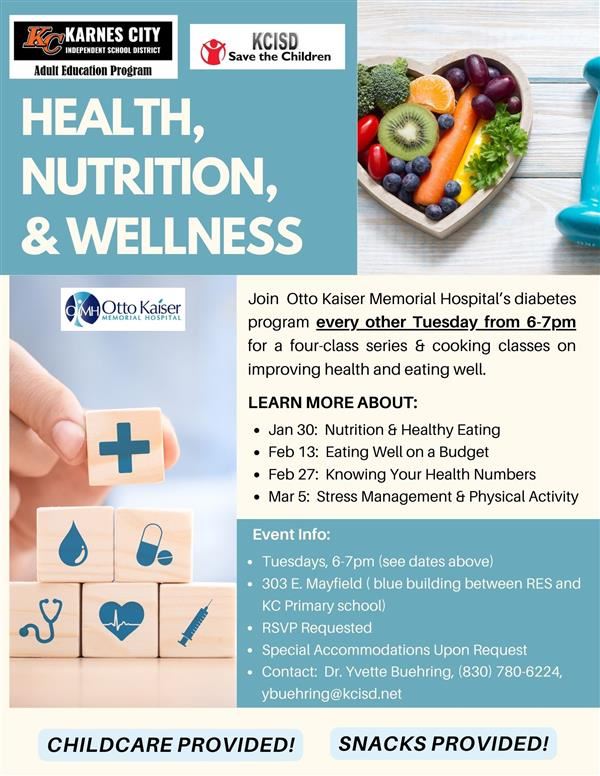  Health, Nutrition, and Wellness Class Flyer